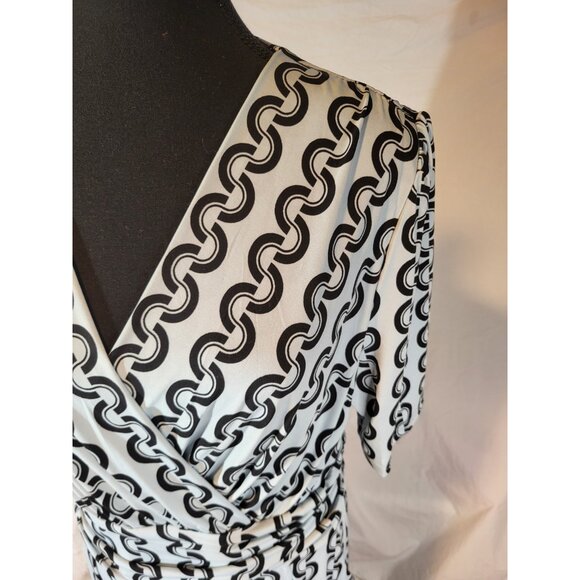 Jolie Moi Size 16 Geometric Blue S/S Dress - Picture 2 of 7